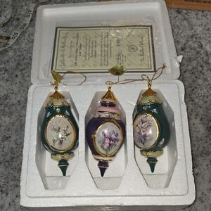 The Bradford Exchange.. Lena Liu's Forever Flowers Ornaments..